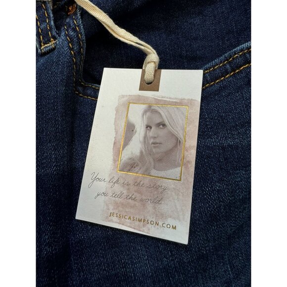 Jessica Simpson Adored High Rise Wide Crop Jeans 24W Denim Blue Button Fly - Picture 4 of 16